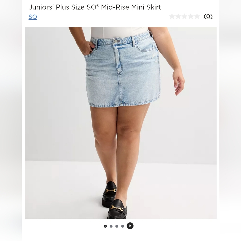 Juniors' Plus Size SO® Mid-Rise Light Blue Denim Mini Skirt Size 16 Xlarge